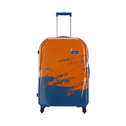Skybags Horizon 75 cms Large Check-in Polycarbonate Hardsided Printed 4 Wheels Luggage/Suitcase/Trolley Bag (Orange and Blue)