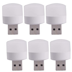 T.H.L.S Usb Night Light, Plug In Small Led Nightlight Mini Portable For Pc Car Bulb Indoor Outdoor Camping Reading Sleeping(acrylonitrile_butadiene_styrene, White-3Pcs Warm White, Pack of 6)