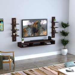 icrush Engineered Wood TV Entertainment Unit(Finish Color - Brown, DIY(Do-It-Yourself))