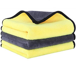 Woscher Ultrasoft, Large, Thick and Quick Drying Car Microfiber Cleaning Towel Polishing Waxing Auto Detailing Towel Cloth (40 x 40 cm (600 GSM), Pack of 1)