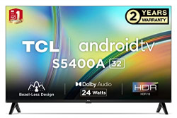 TCL 80.04 cm (32 inches) Bezel-Less S Series HD Ready Smart Android LED TV 32S5400A (Black)