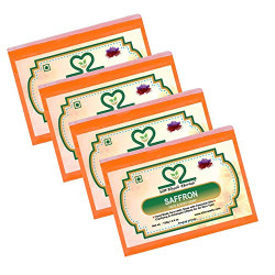 Khadi Saffron Soap 125 gm (Pack of 4) by Parvati Gramodyog Herbal Products - Made in India