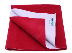 Cozymat Dry Sheet Quick Waterproof Breathable Bed Protector & Crib Sheet (Size: 70cm X 50cm) Maroon, Small