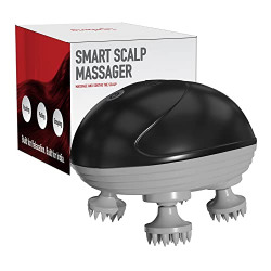Lifelong Rechargeable Electric Head & Scalp Kneading Massager, 4 Speed Modes, Handheld Portable Head Massager for Hair Growth, Deep Clean and Stress Relieving, (LLM603, Black)