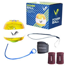 VERIFIED Gym Set Including VERIFIED Power Ball with Charged Wrist Band 5'' Pair MILANCHE RED and Wrist Support Black