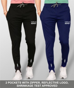 VeBNoR Solid Men Black, Blue Track Pants