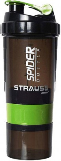 Strauss Spider Protein Shaker Bottle | Gym Shaker | Sipper Bottle | Gym Bottle 500 ml Shaker(Pack of 1, Green, Plastic)