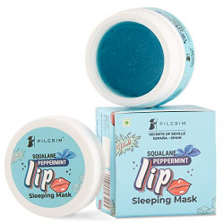 Pilgrim Squalane Lip Sleeping Mask (Peppermint) for Women & Men for Soft Lips | Lip Sleeping Mask for Perfect Pout | Lip Sleeping Mask with Shea Butter & Pomegranate for Hydrated & Soft Lips | 8 gm