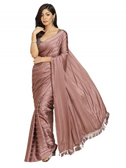 Womanista Women's Striped Satin Saree (TI2879_Mauve)