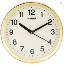 Kadio Analog 20 cm X 20 cm Wall Clock (Beige, with Glass, Standard)