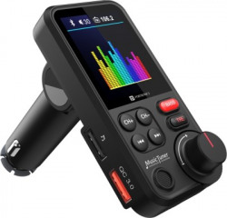 Portronics v5.0 Car Bluetooth Device with Car Charger, FM Transmitter, Audio Receiver(Black)