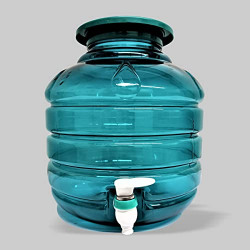 MAYUMI Plastic Water Dispenser Jar Matka with Tap - (Peacock Green, Unbreakable, 10L)