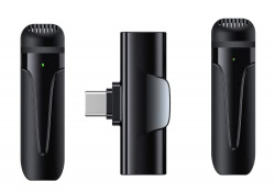 DigiTek (DWM-003) 2 Unit Wireless Microphone & 1 Unit Receiver with Type C, Compatible for Noise Cancellation Mic Suitable for Vlog, YouTube, Live Streaming, Video Recording and More