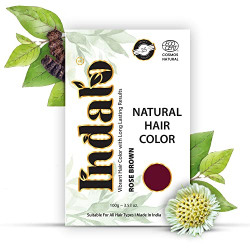 Indalo Natural Hair Color Rose Brown | No Ammonia, No Paraben, No PPD, Rose Brown Hair Color | Suitable for Men & Women (100g