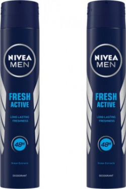 NIVEA Deo Spray Fresh Active None Antiperspirant, Male 200ml, Pack of 2 Deodorant Spray  -  For Men(200 ml, Pack of 2)