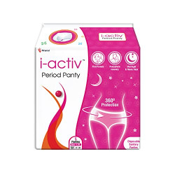 i activ Period Panty for Girls & Women | L-XL | 5's Pack | Disposable Period Panties for Women for Heavy Flow Periods | Maternity Pads after Delivery | 360 Degree Protection | Waist Size - 31" to 48"