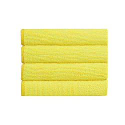 Bathla Spic & Span Multi Purpose Micro Fiber Cleaning Cloth - 300 GSM: 60cmx40cm (Pack of 4 - Fluorescent Yellow)