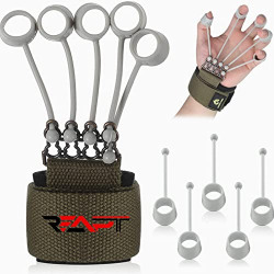 Finger Exerciser Finger Stretcher Finger Resistance Band Guitar Strength Trainer Reverse Grip Strengthener Climbing Exercise Equipment Finger Extensor Strengthener for Wrist Hand (GREEN)
