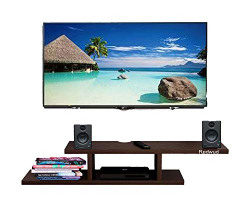 Redwud Axcel Wooden TV Entertainment Unit/Wall Set Top Box Shelf Stand/TV Cabinet for Wall/Set Top Box Holder for Home/TV Stand Unit for Wall for Living Room (Wenge)