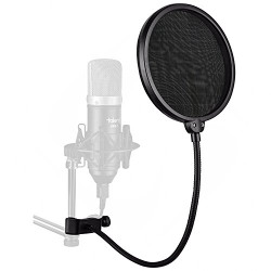 Juarez Pf-100 6-Inch Studio Microphone Pop Filter Shield Mask, Double Mesh Wind Screen With 360 Flexible Gooseneck And Quick Mount Or Release Clamp