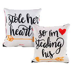 Archies Valentines Day Special Love Couple Cushions Set (30x30) Pack of 2 (Multicolour)
