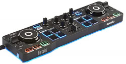 Hercules DJControl Starlight  Portable USB DJ Controller - 2 tracks with 8 pads and sound card - Serato DJ Lite included