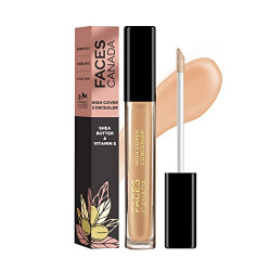 FACES CANADA High Cover Concealer - Toffee Love 04, 4ml | High Coverage Liquid Concealer | Blends Easily | Natural Finish | Covers Spots, Blemishes & Dark Circles | With Shea Butter & Vitamin E