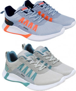 BIRDE Combo Pack of 2 Casual Shoes Sneakers For Men(Grey, Orange, Green)