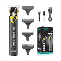 VGR Rechargeable Hair Clippers with Zero Gapped Baldheaded T-Blade, V-082, Black - V082