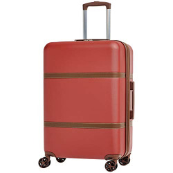 AmazonBasics Vienna Expandable Luggage Spinner Suitcase - 67.8 cm, Red
