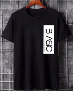METRONAUT Printed Men Round Neck Black T-Shirt