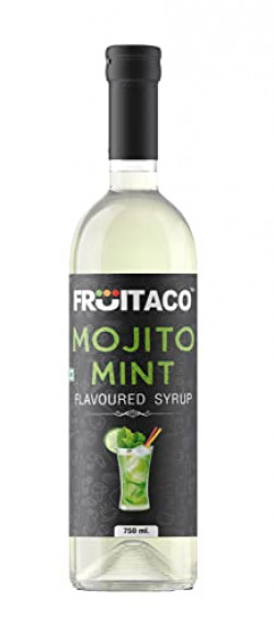 Fruitaco Mojito Mint Syrup: Mixer for Mocktails, Cocktails, Drinks, Juices, Beverages, Parties | Non Alcoholic Mix 750ML Bottle