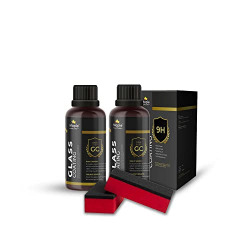 Maple Car Care Ceramic Coating, 9h Nano Super Hydrophobic kit, Car Paint Protection Anti Scratch coat, High Gloss Auto Ceramic Polish 9h Hardness Ceramics 50ml (2 piece) - (1 applicator pad,1 cloth)
