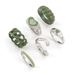 Shining Diva Fashion Latest Stylish Metal Boho Midi Finger Rings for Women and Girls - Set of 6 (14196r), Silver
