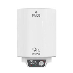 Polycab Emerald 15 litre Electric Storage Water Heater (Geyser) with 4 Star BEE Rating, Anti-rust tank, shock-proof body with advanced safety and 7 Year Inner Tank Warranty (White)