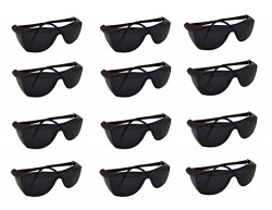 Welbuilt Multipurpose Curve Safety Goggle Eyewear Sunglasses Goggles For Dust Protection Laboratory Medical Lab Construction industrial use Welding Eye Operation Men Women (Pack of 12)
