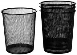 Amazon Brand - Solimo Metal Mesh Dustbin, Set of 4, Black