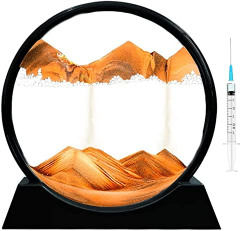 CPENSUS Moving Sand Art Picture Glass Liquid Painting 3D Natural Landscape showpieces for Home Decor Antique Gifts for Kids Office Desktop Decoration Desk Table Decorative Items