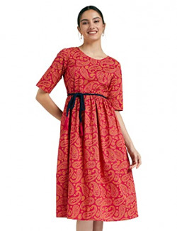 Amazon Brand - Myx Women's Cotton Paisley Regular Kurti (SS19MYXDR032B2_Pink_2XL)