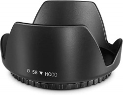 Spe Tulip 58Mm Flower Lens Hood (Black) For Canon Eos 55-250Mm 18-55Mm Ef Lens