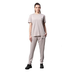 Vimal Jonnney Dryfit Lycra Solid Light Grey Tracksuit Co-ord Set for Women-DRYFIT_T_D10_L.GREY_002-XXL