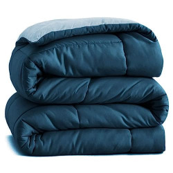 BSB HOME Microfibre All Season/AC/Summer Solid Reversible Double Bed Comforter Blanket | Blanket | Dohar | Duvets - (220 GSM, Aqua and Blue)