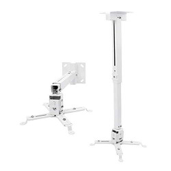 Alexvyan Heavy Duty - 1 feet to 2 feet/Foot (12 inch to 24 inch) Adjustable Projector Ceiling and Wall Mount Kit Bracket Stand with Tilt Option (Weight Capacity - 15kgs) (White - 2 Feet)