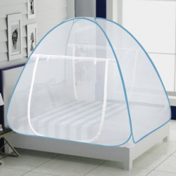 IWS Polyester Adults Washable Double Net Mosquito Net(Blue, Tent)