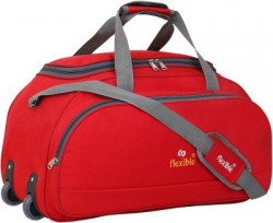 Flexible (Expandable) FB Luggage duffel bag with wheels(Red, 60L) Duffel With Wheels (Strolley)