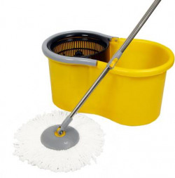 Flipkart SmartBuy 360 Spin Bowl Yellow Bucket Mop Set with single Microfiber Refill Mop Set
