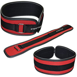Amazon Brand - Symactive Regular Weightlifting Gym Belt, Red, X-Large