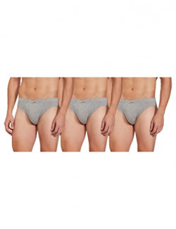 Longies Men's Cotton Briefs(Pack of 3) (LGIBRPO3012_GreyMel,GreyMel,GreyMel012_M)