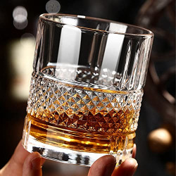 TIENER Italian Premium Old Fashioned Crystal Whiskey Glass | Set 12 | Transparent | 320 ML