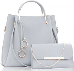 Live Fashion Women Grey Shoulder Bag(Pack of: 2)